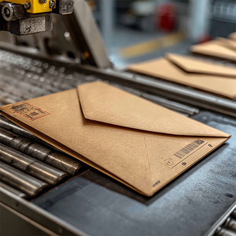 Umschläge auf einer Kuvertiermaschine